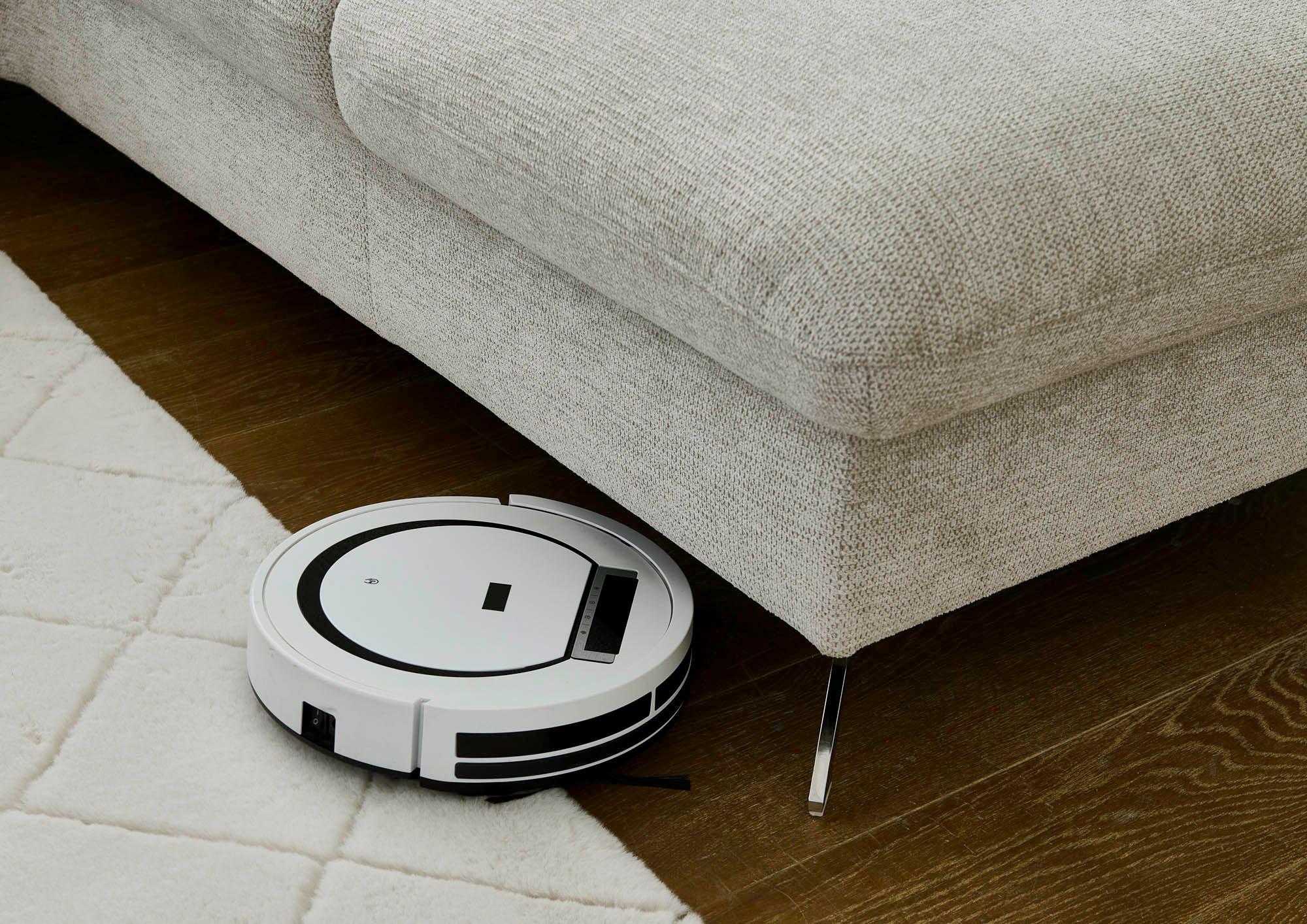 Detailbild Bodenfreiheit simuliert mit Staubsaugerroboter