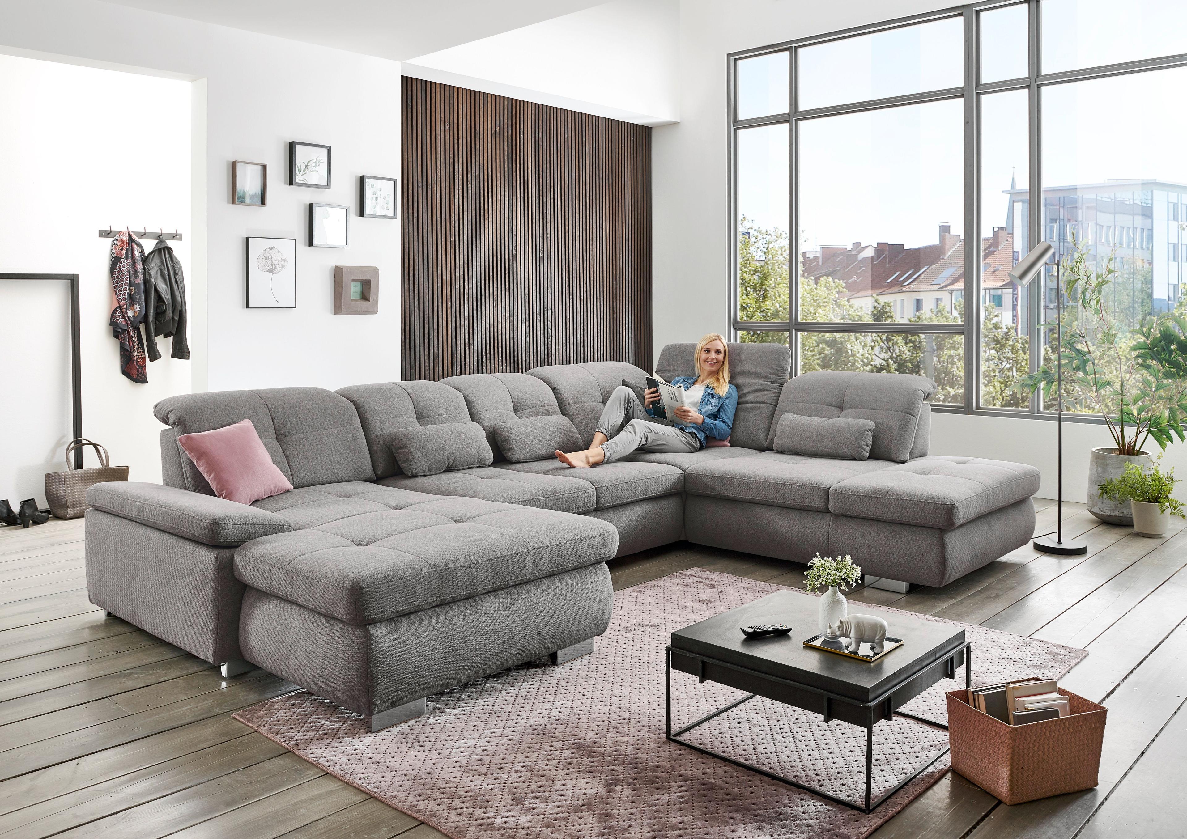 Wohnlandschaft Atlantis, Bezug Stoff Famosa silver